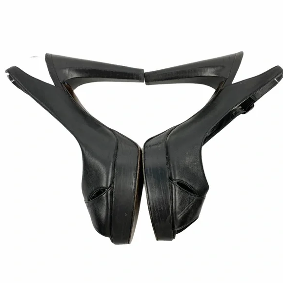 Stuart Weitzman Leather Platform Slingback Pumps Heels 7.5 - Picture 5 of 9